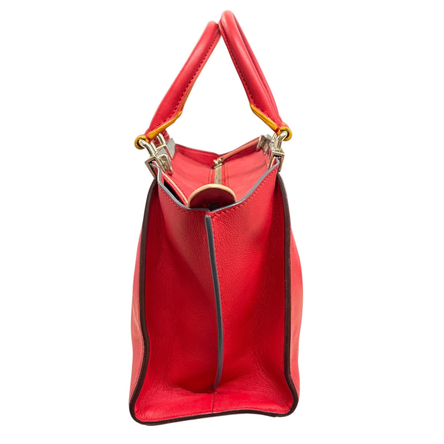 FENDI Tote Bag 8BH333 Red Damage No Shoulder Strap