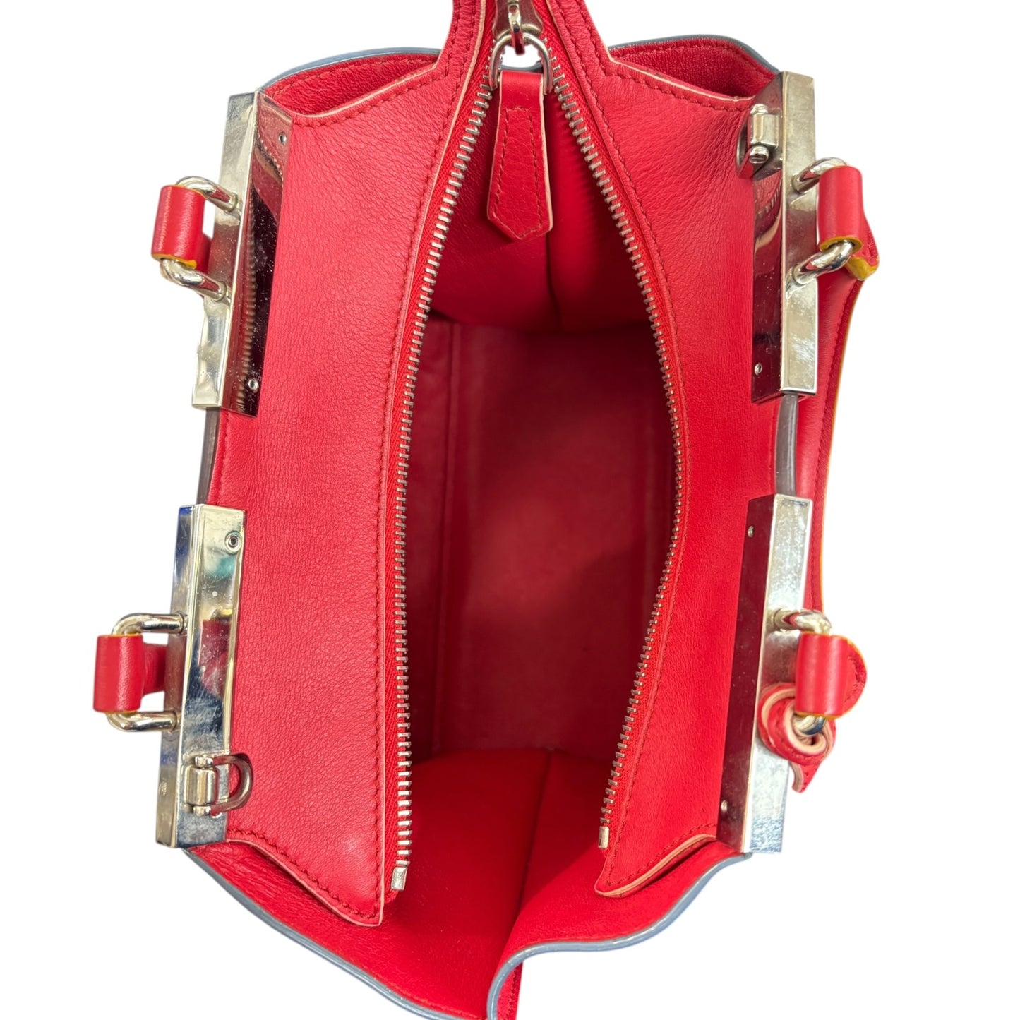 FENDI Tote Bag 8BH333 Red Damage No Shoulder Strap