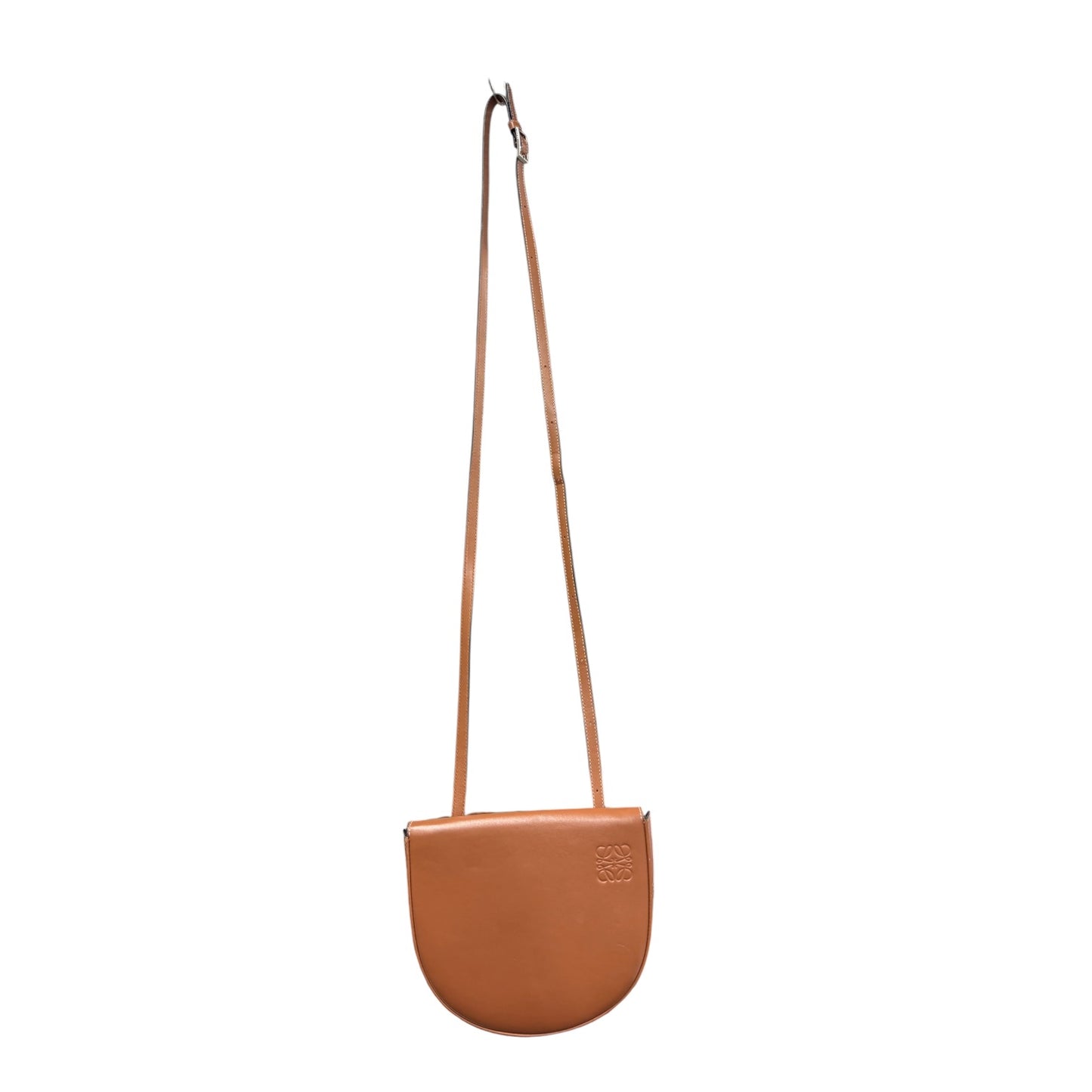 LOEWE Shoulder Bag 101914 Brown Mini Heel Pouch In Soft Calfskin Tan