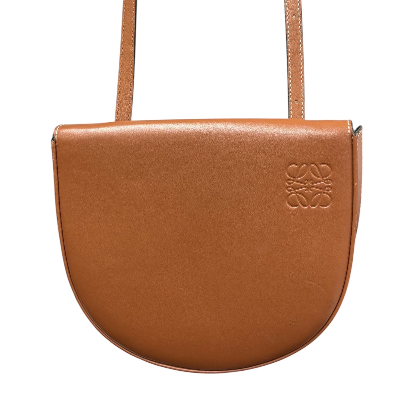 LOEWE Shoulder Bag 101914 Brown Mini Heel Pouch In Soft Calfskin Tan