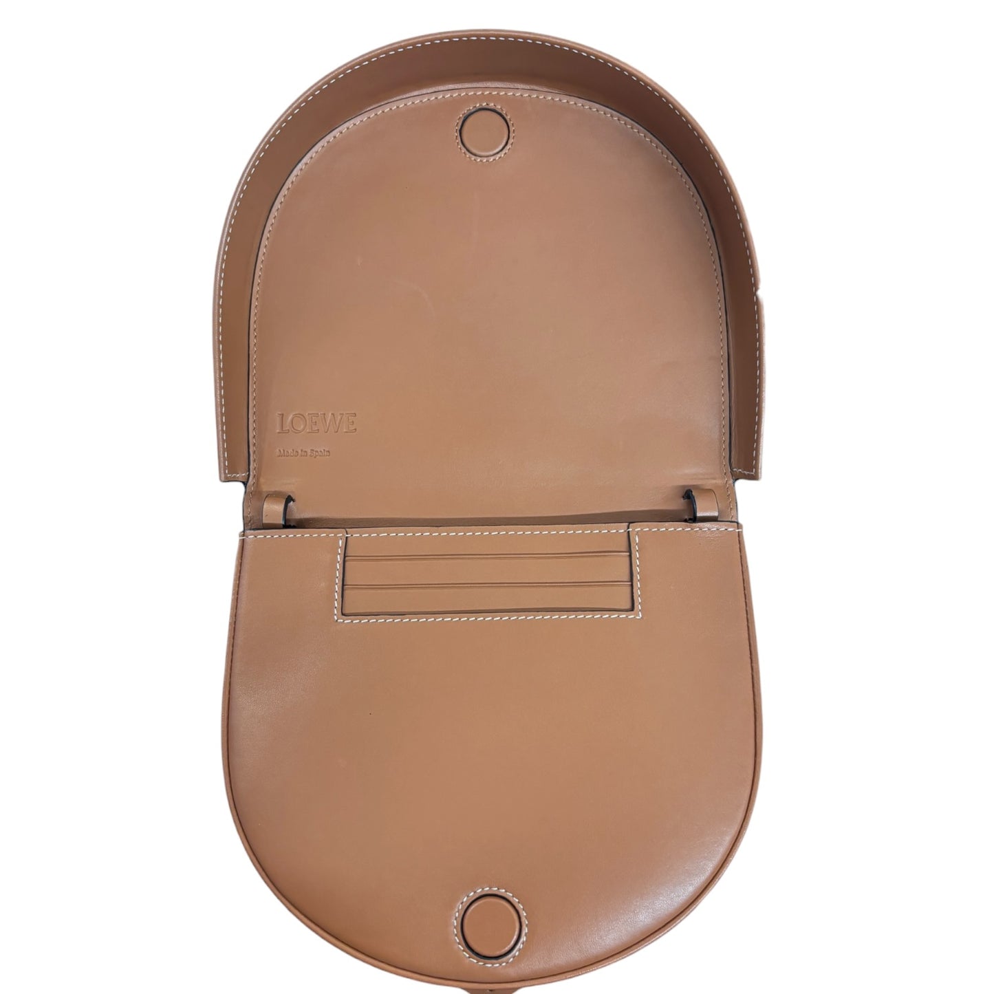 LOEWE Shoulder Bag 101914 Brown Mini Heel Pouch In Soft Calfskin Tan