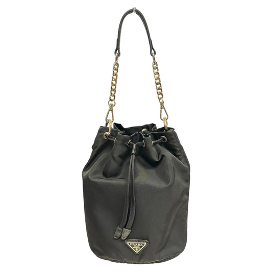 PRADA Tessuto Drawstring Pouch Bucket Bag 1NA369 Black