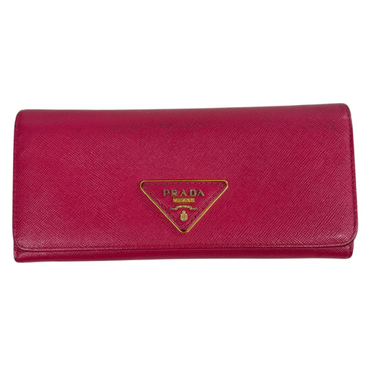 PRADA Long Wallet Shock Pink Stain 199