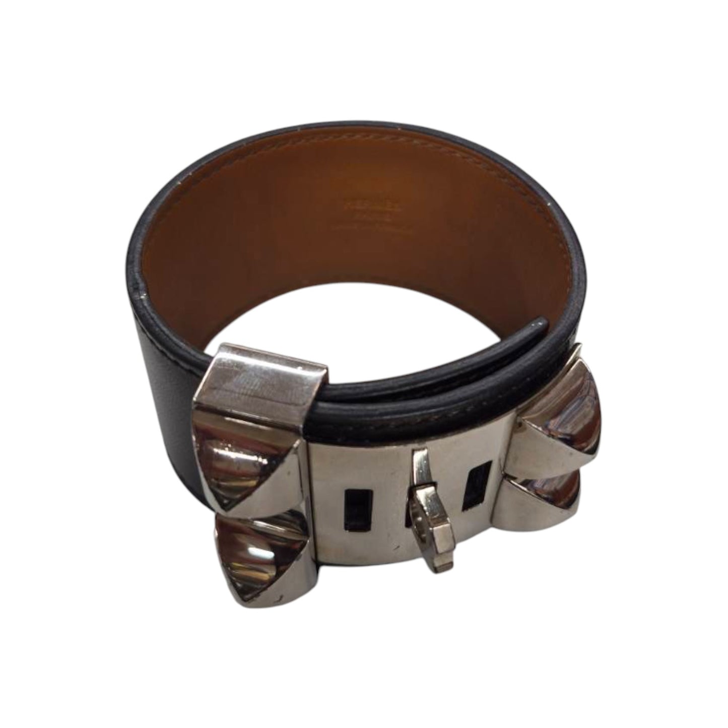 HERMES Bracelet Black/ Brown Collier de Chien