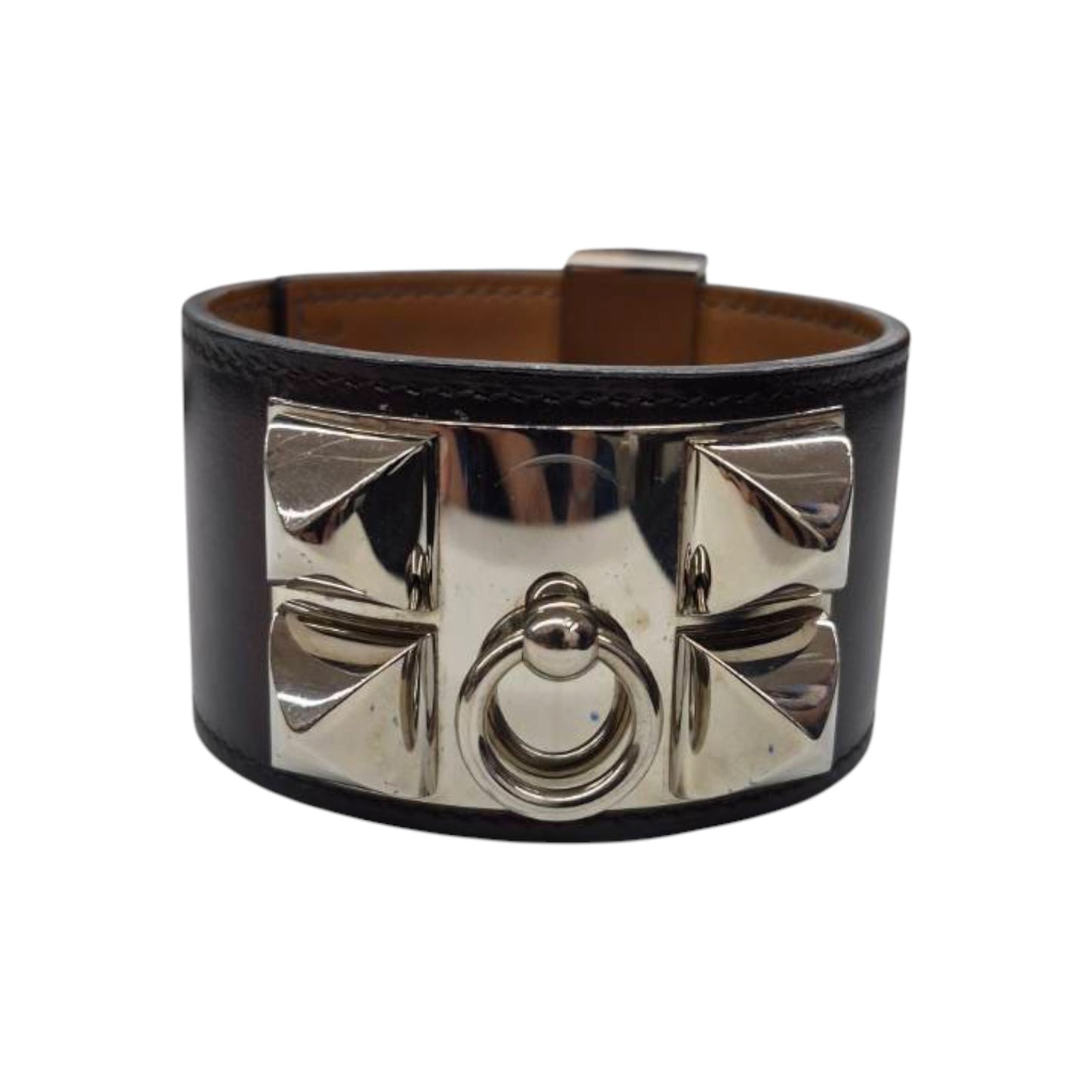 HERMES Bracelet Black/ Brown Collier de Chien