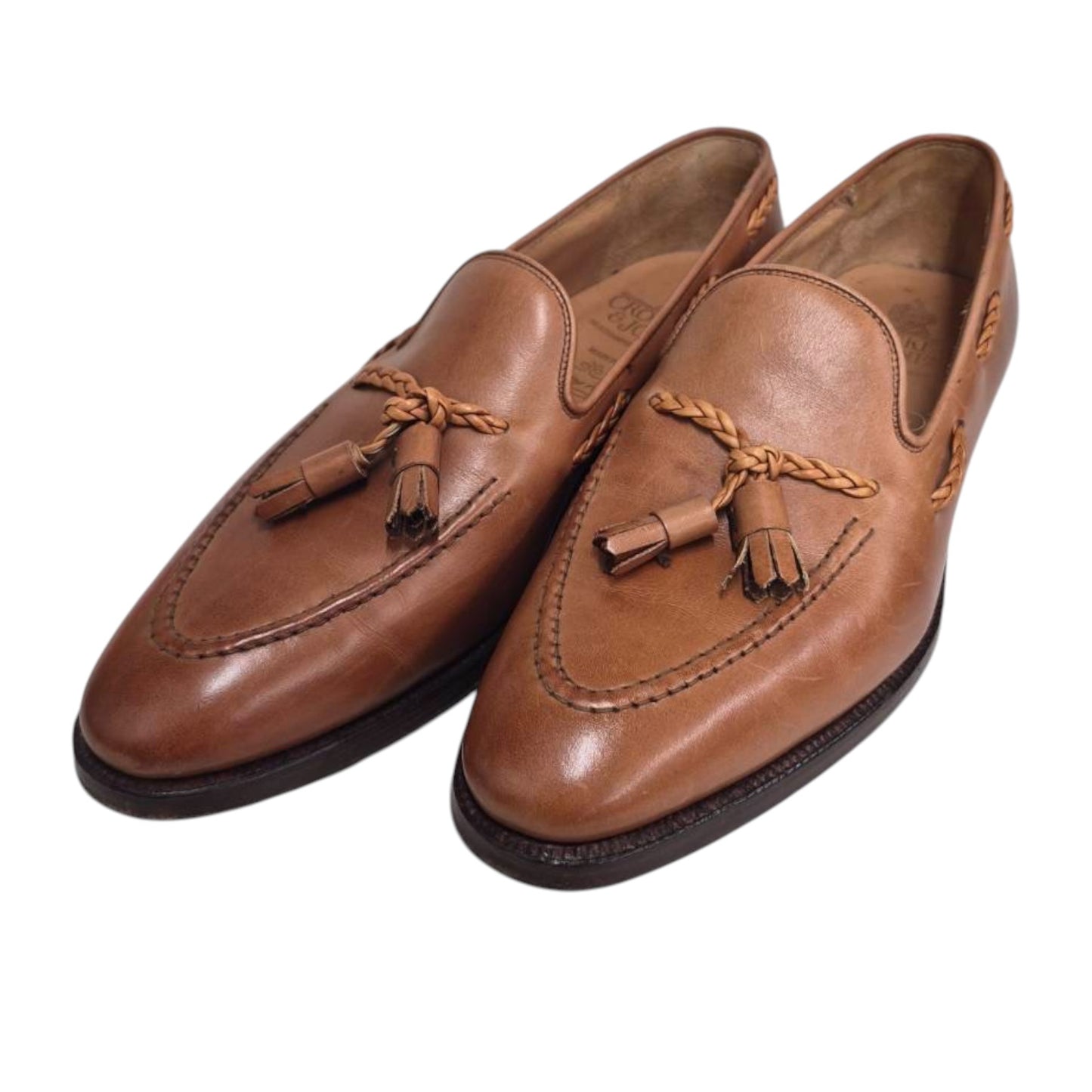 Crockett & Jones Tassel Shoes 7US Mens Brown 5645