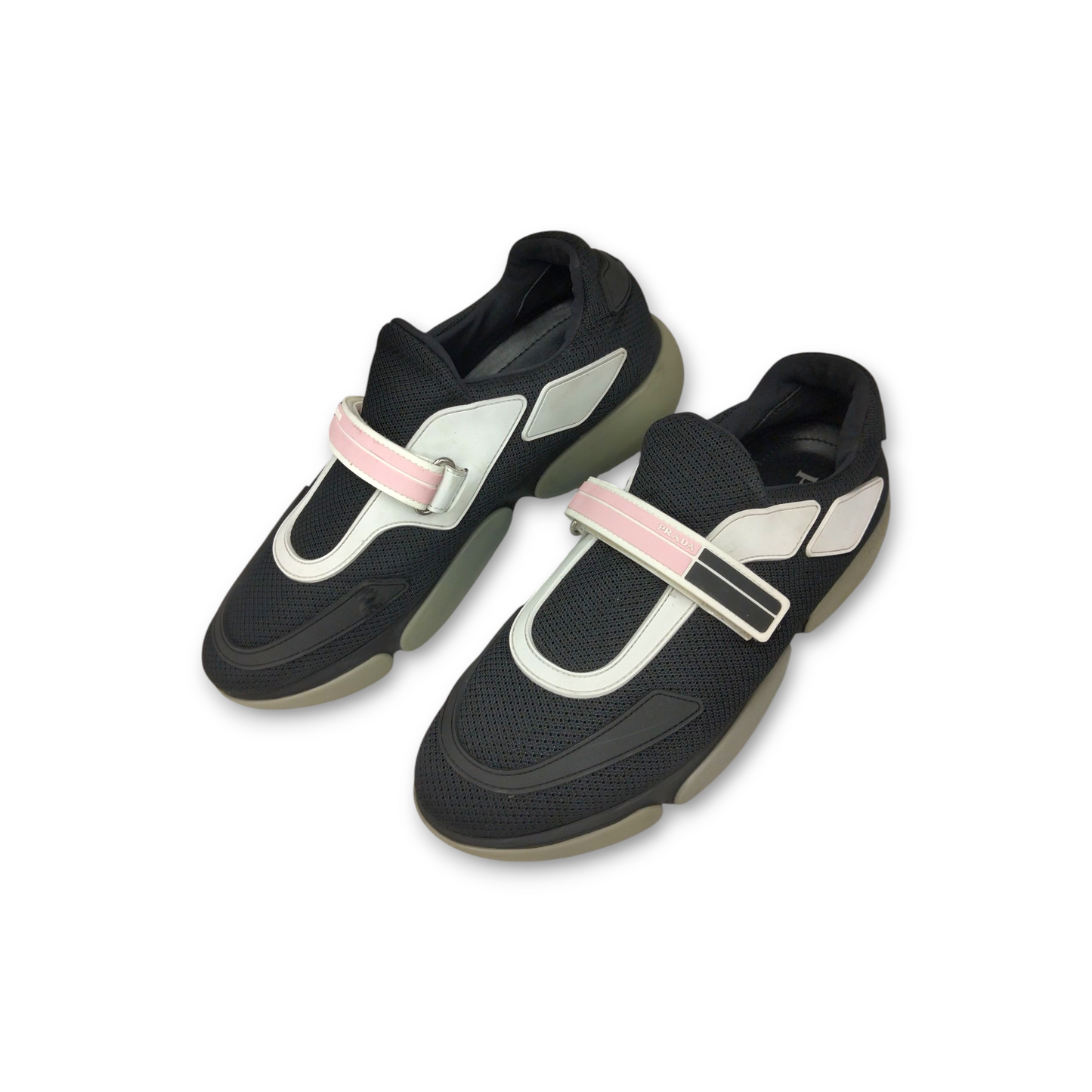 PRADA Sneaker 38 1/2 293 Lady's Black And Pink Rank B