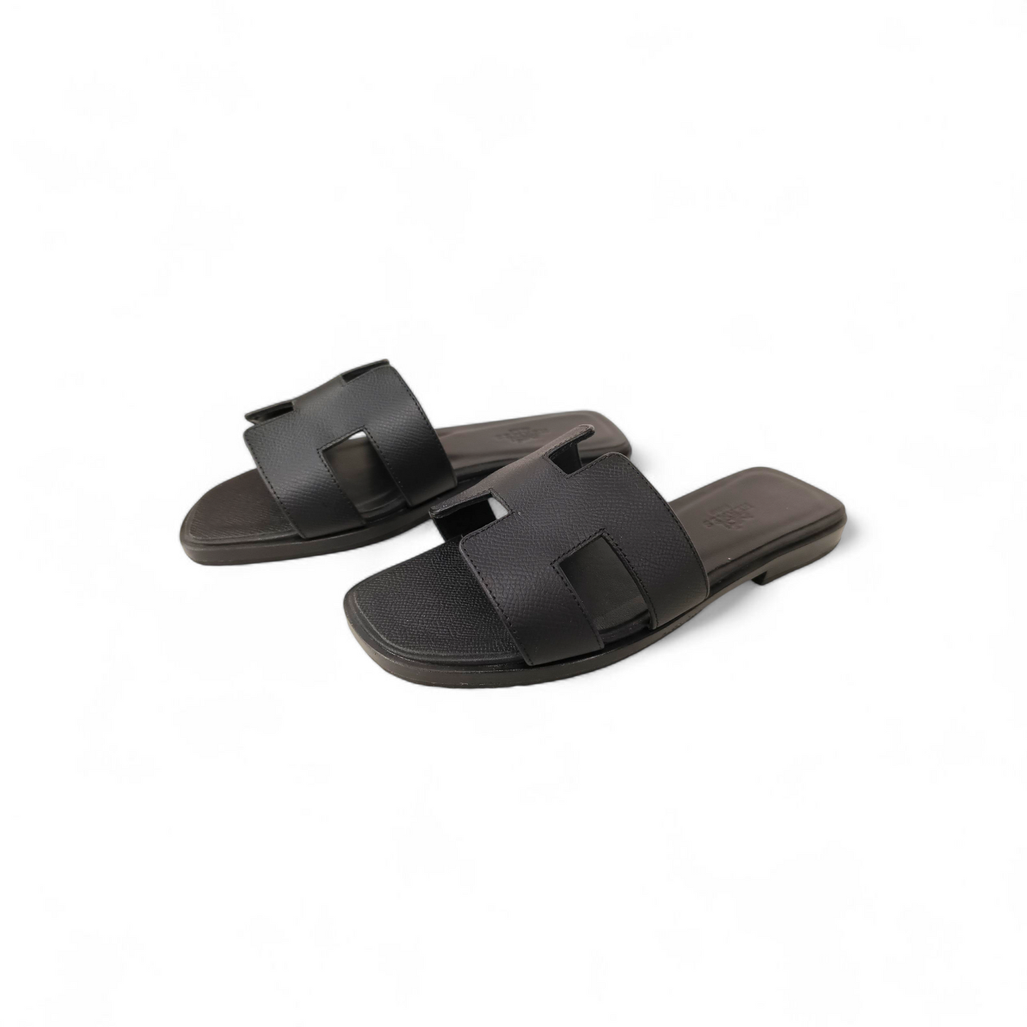 HERMES Sandal Size 35 Lady's Black ORAN HC 0210 *Stain* Rank B