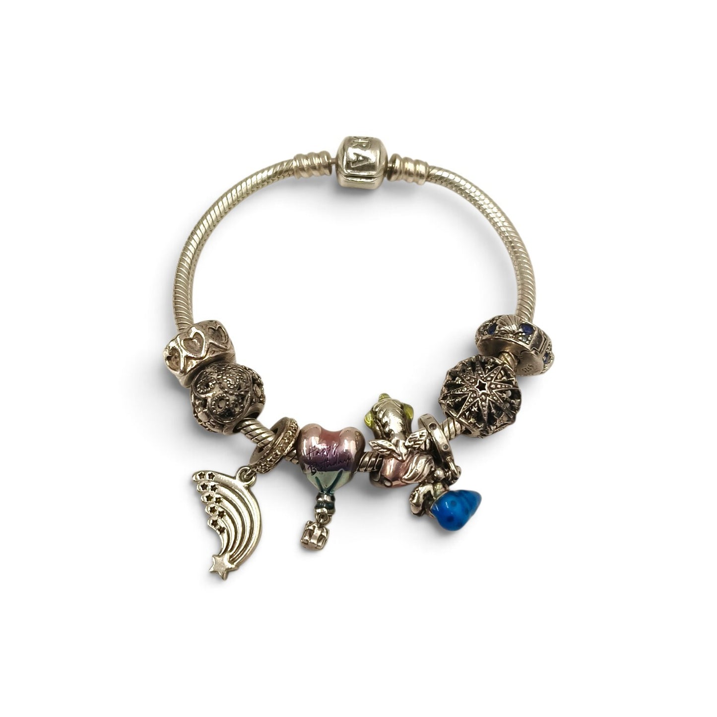 Bracelet PANDORA Silver 8 Charm Rank B