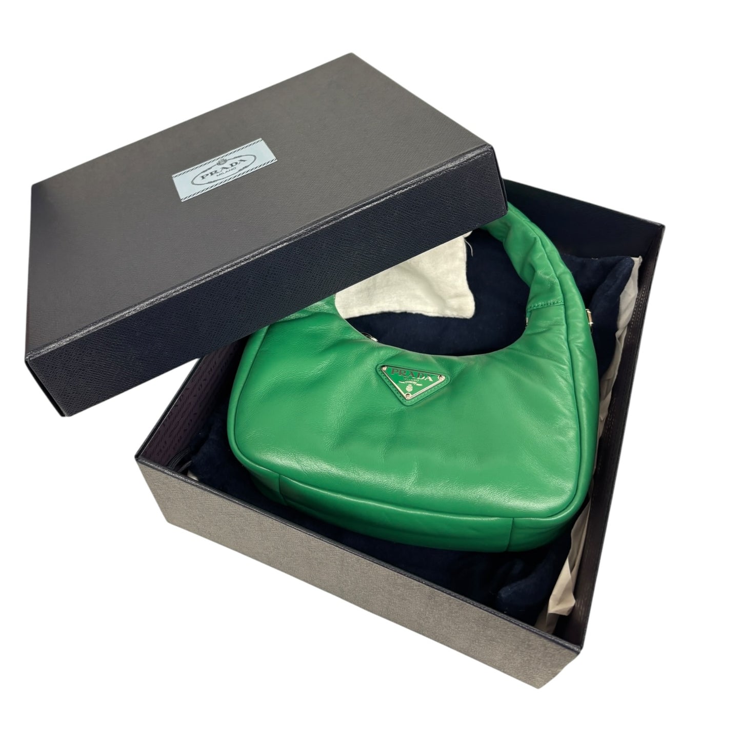 PRADA 2WAY BAG 1BA384 Green 272 RANK (B)