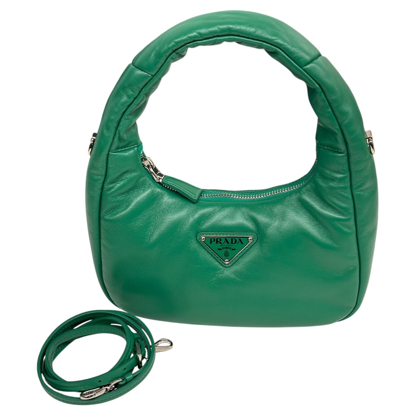 PRADA 2WAY BAG 1BA384 Green 272 RANK (B)