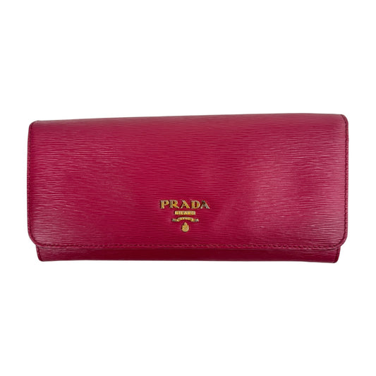 PRADA Long Wallet Shocking Pink With Card Case
