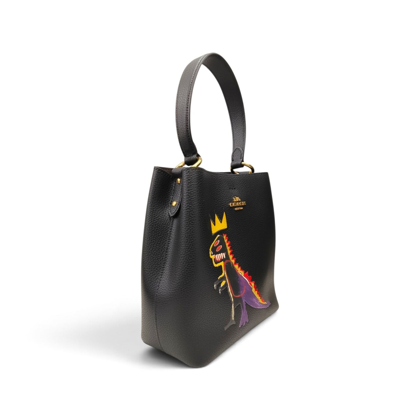 COACH 2WAY Bag C6073 Black Coach x Jean-Michel Basquiat Rank B
