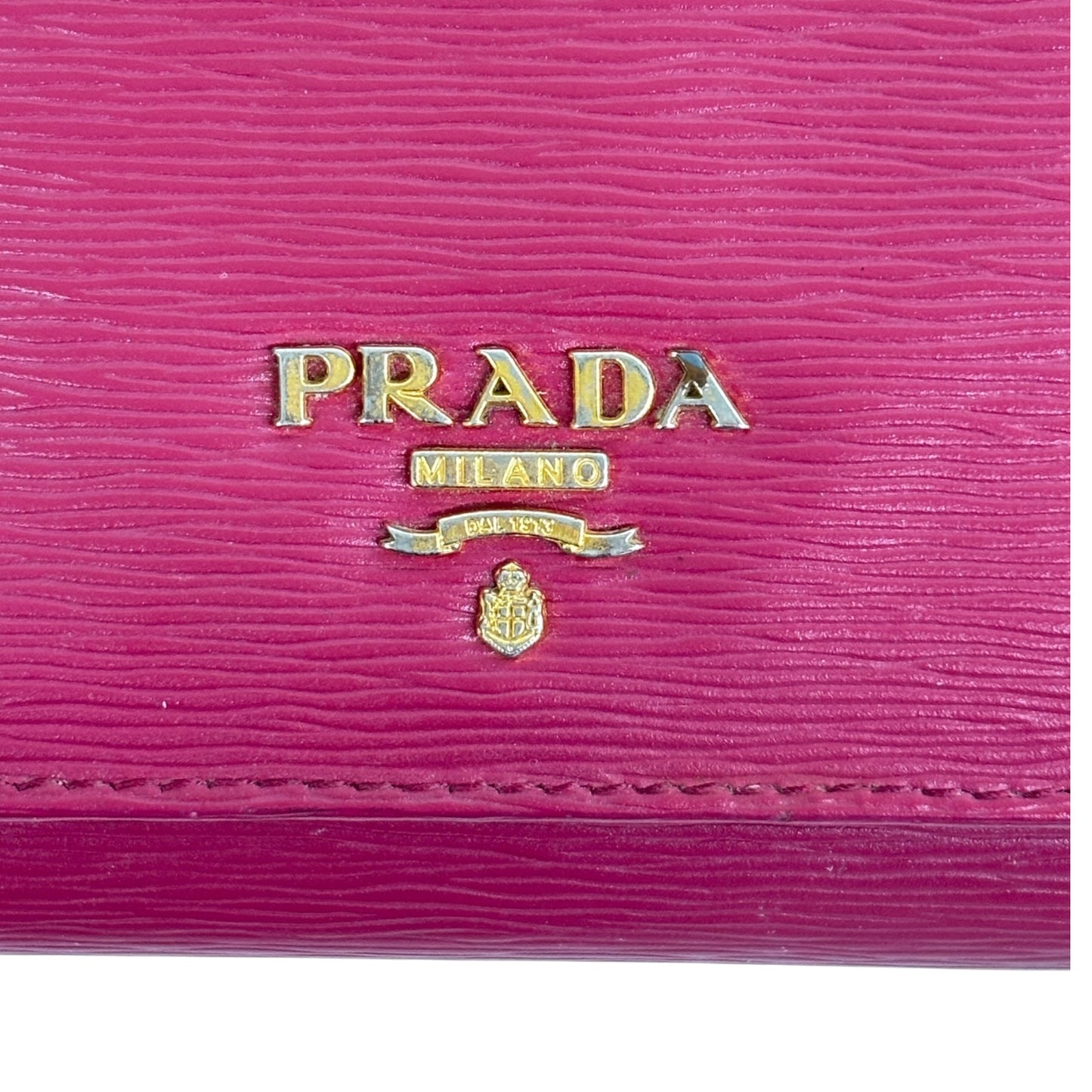 PRADA Long Wallet Shocking Pink With Card Case