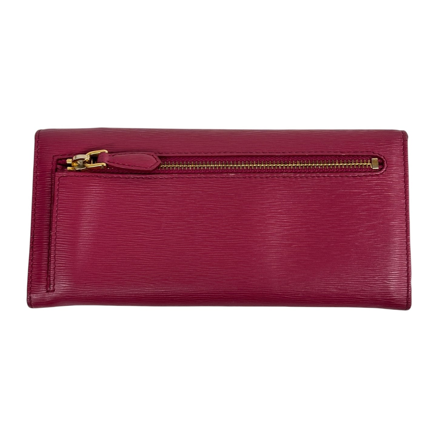 PRADA Long Wallet Shocking Pink With Card Case