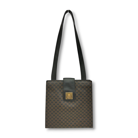 CELINE Shoulder Bag Brown And Black MC98/1 vintage Rank B