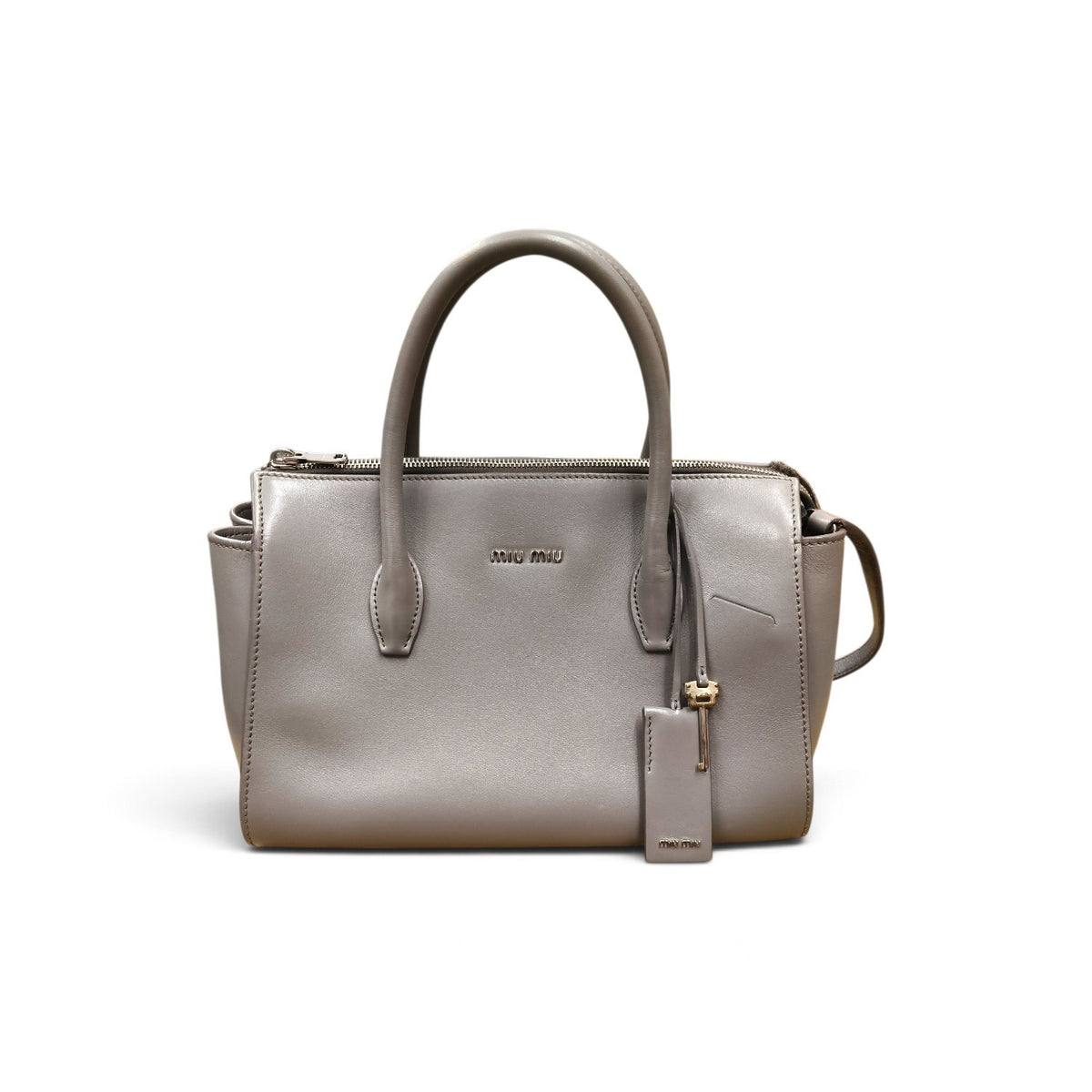 MIU MIU 2WAY Bag 5BB003 Gray *Scratch/Damage* 53 Rank B