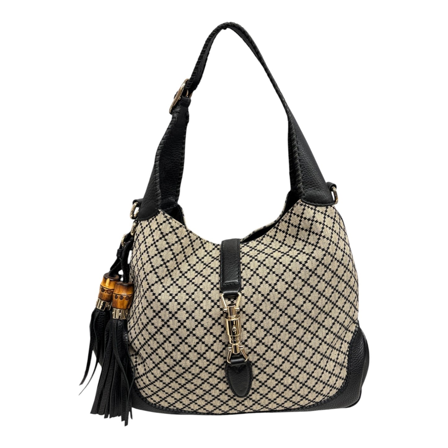 GUCCI 2Way Bag 246907 204991 Beige/Black Rank (AB)