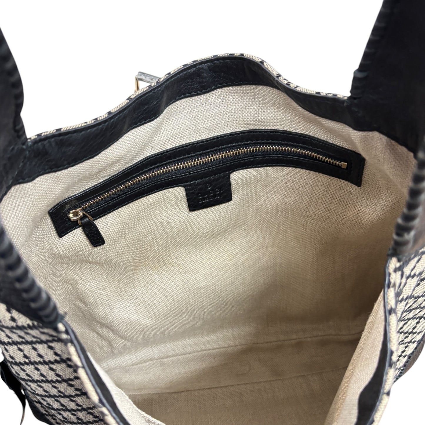 GUCCI 2Way Bag 246907 204991 Beige/Black Rank (AB)