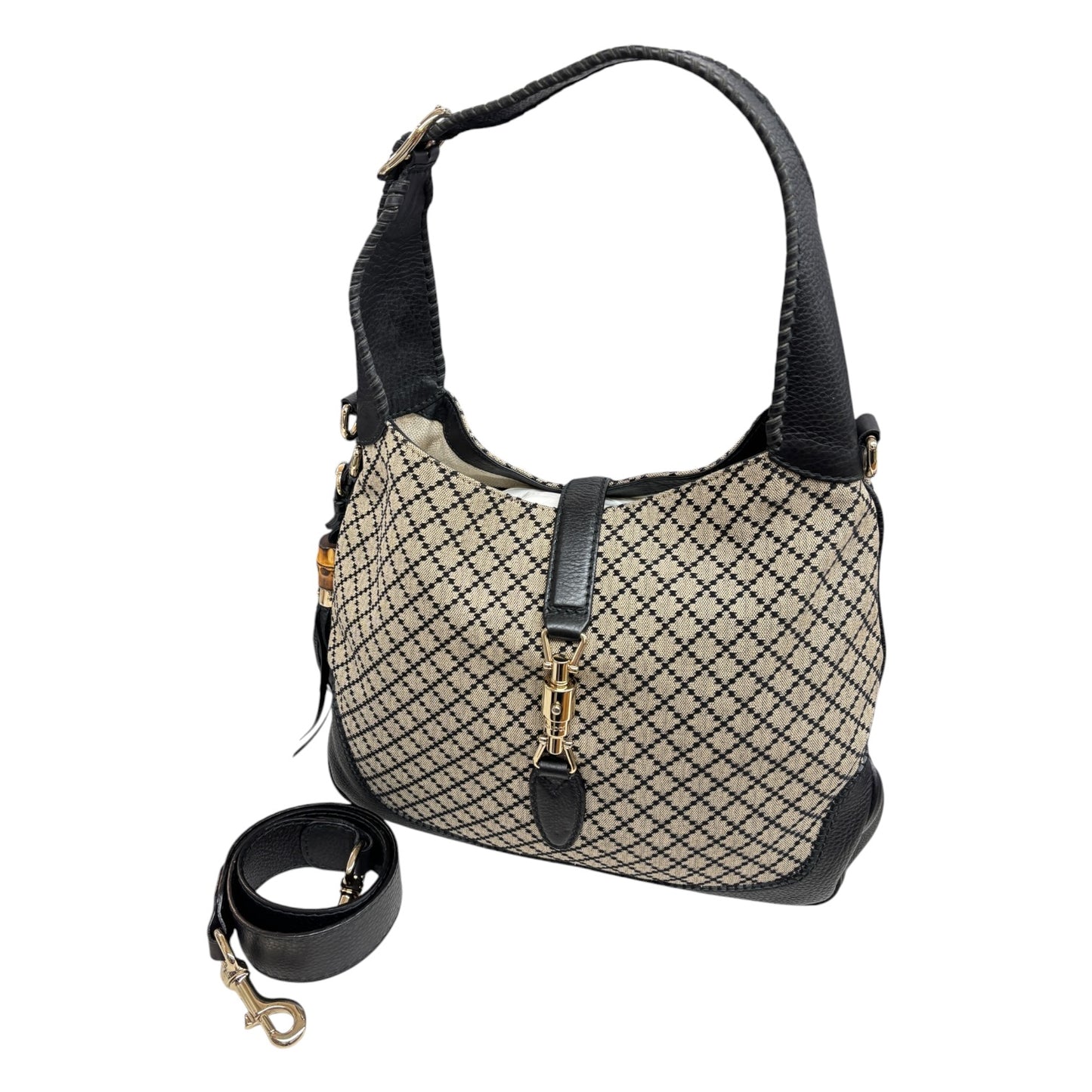 GUCCI 2Way Bag 246907 204991 Beige/Black Rank (AB)