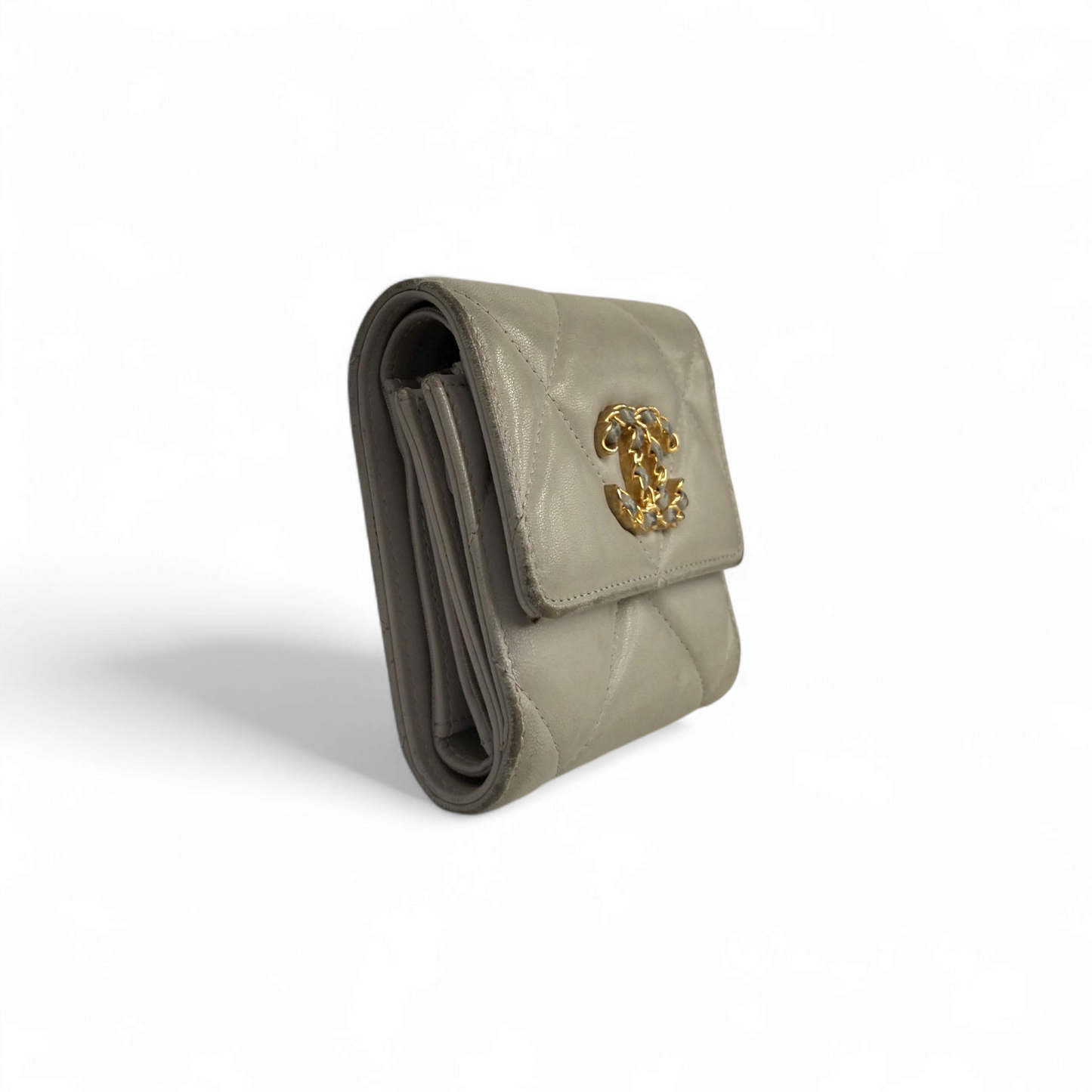 CHANEL Wallet AP1180 Light Gray Stian 31459643 Rank (C)