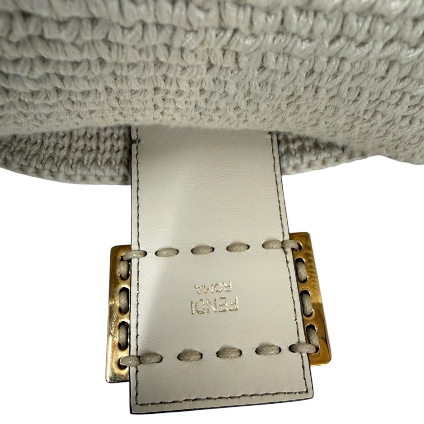 FENDI Handbag Crochet 8BR790 White Rank (A)