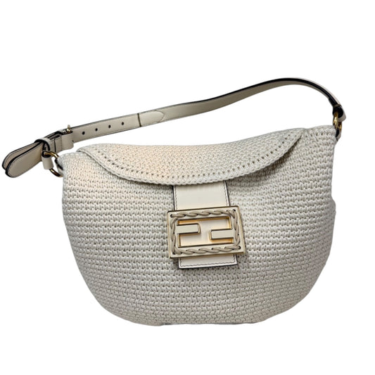 FENDI Handbag Crochet 8BR790 White Rank (A)