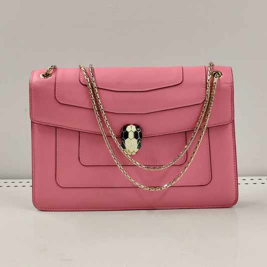 BVLGARI Shoulder Bag CA-D17-283765 Pink Stain Rank B