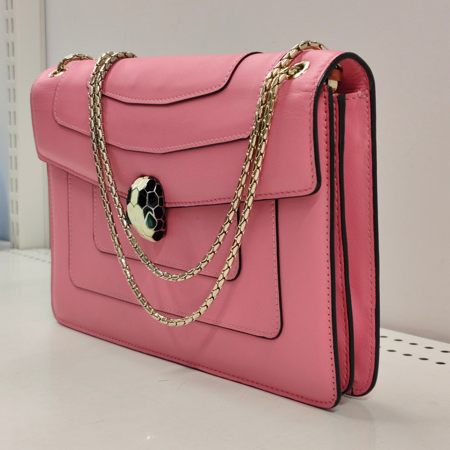 BVLGARI Shoulder Bag CA-D17-283765 Pink Stain Rank B