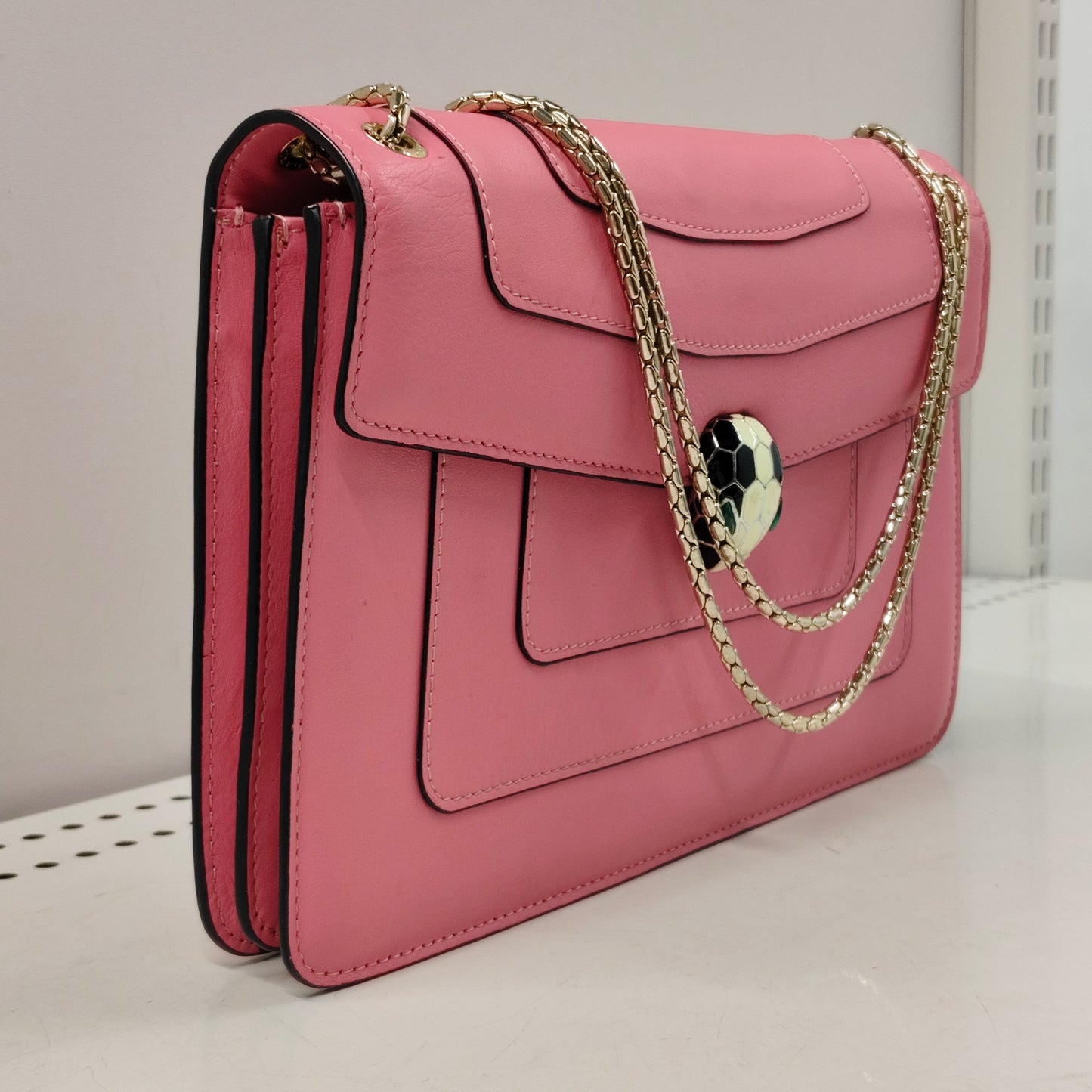 BVLGARI Shoulder Bag CA-D17-283765 Pink Stain Rank B