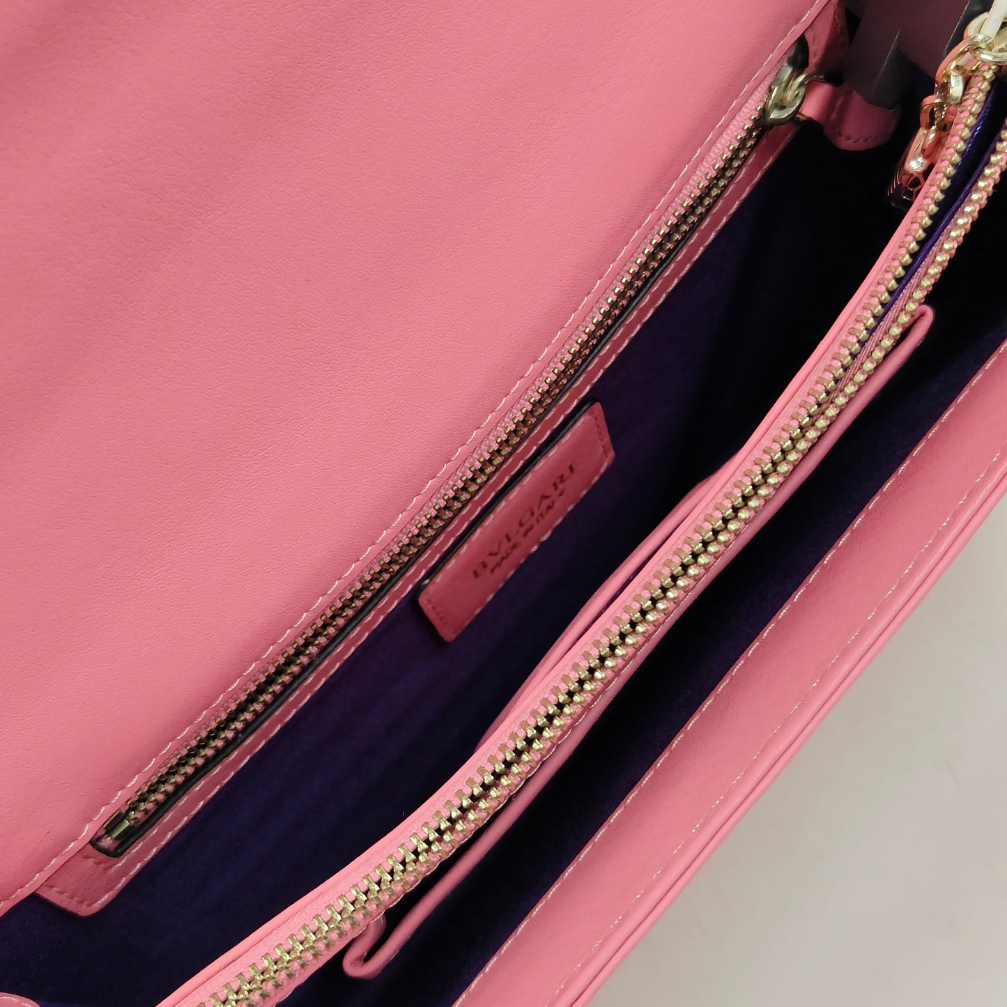 BVLGARI Shoulder Bag CA-D17-283765 Pink Stain Rank B