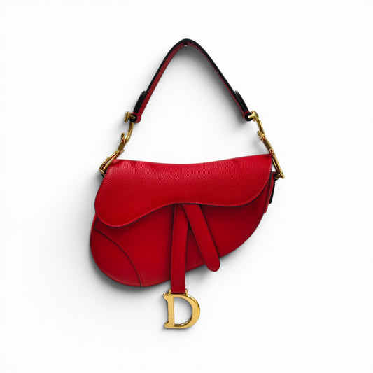 Christian Dior Handbag Sanddle 09-MA-0198 Red Rank AB