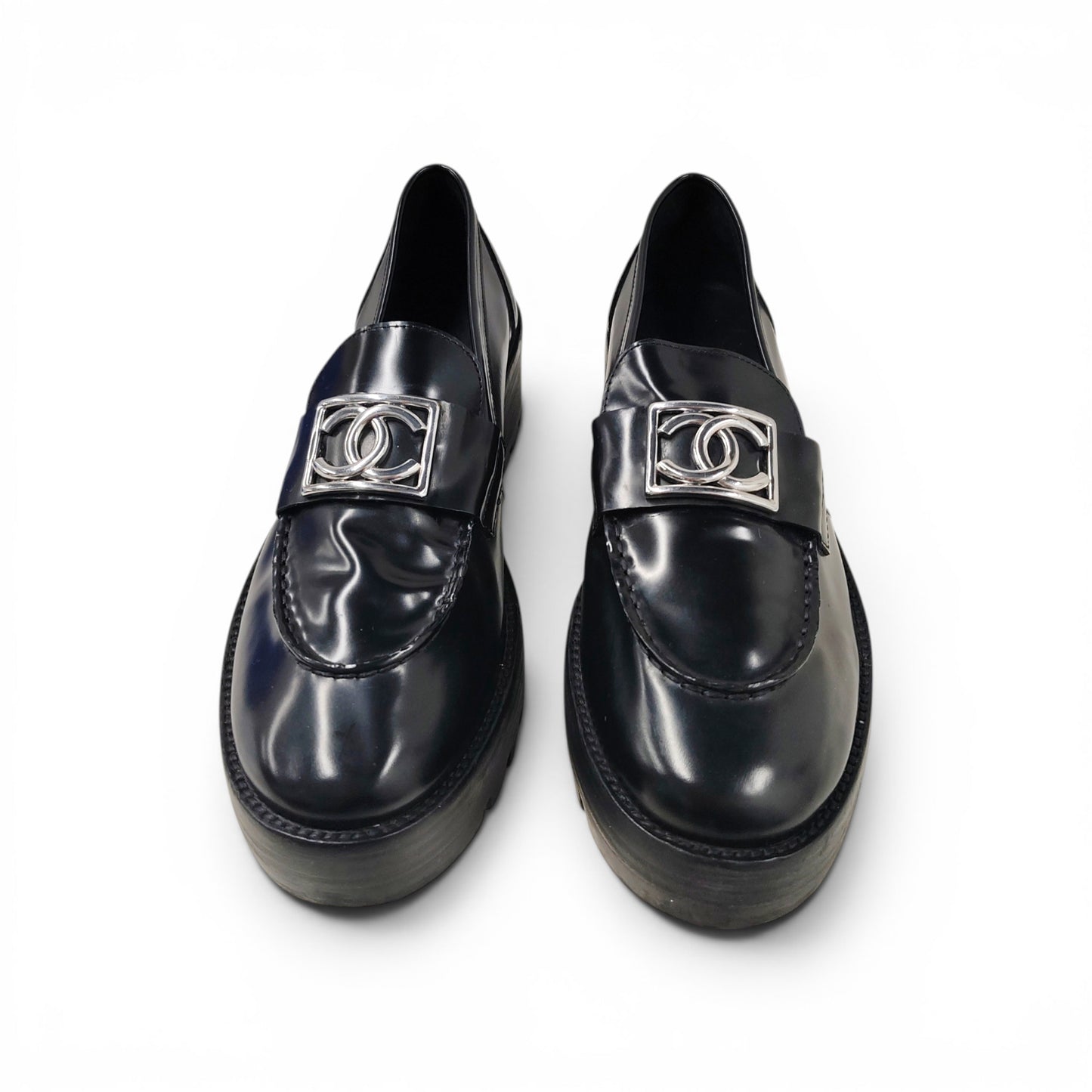 CHANEL Loafers Size 39 Men Black G455156 Rank B