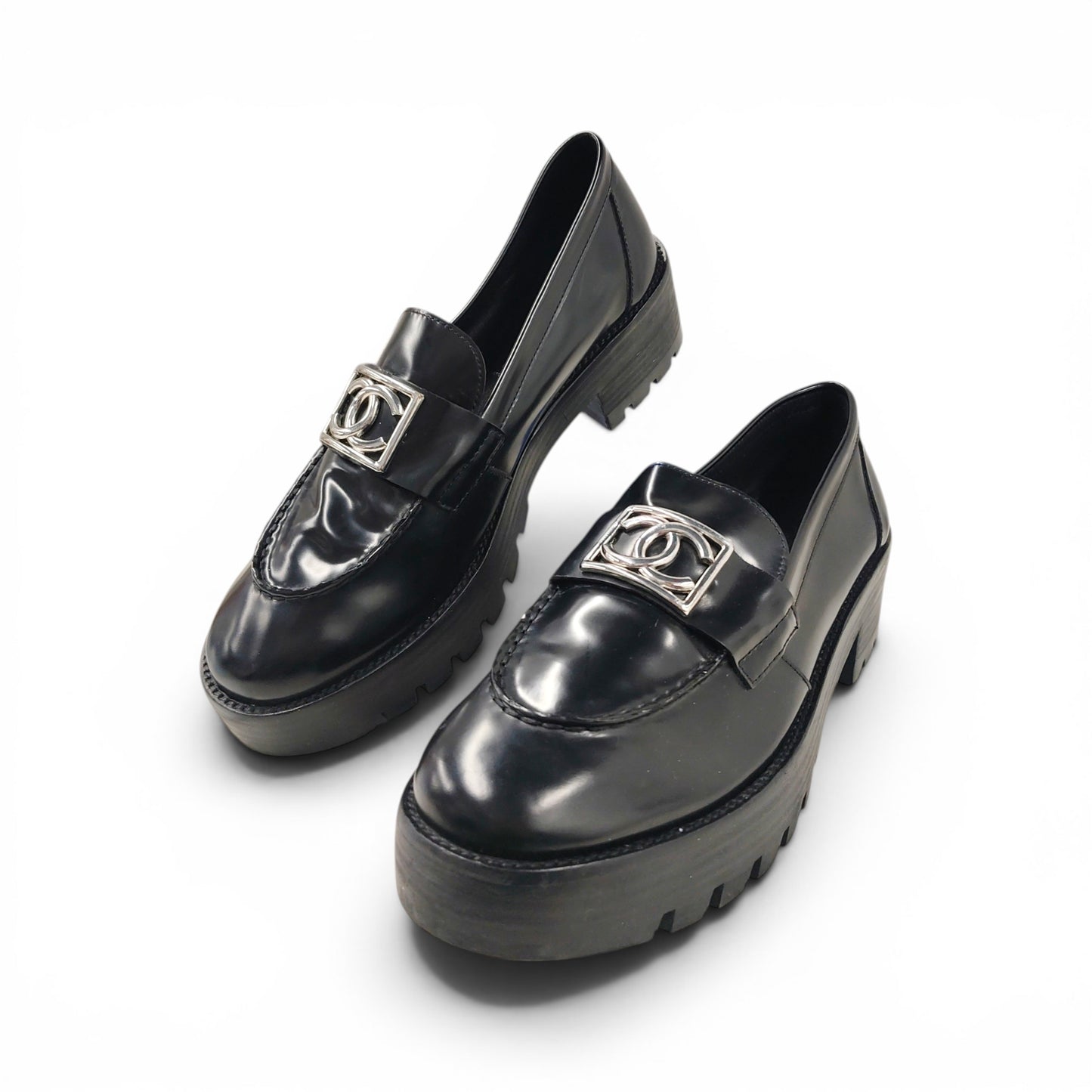 CHANEL Loafers Size 39 Men Black G455156 Rank B