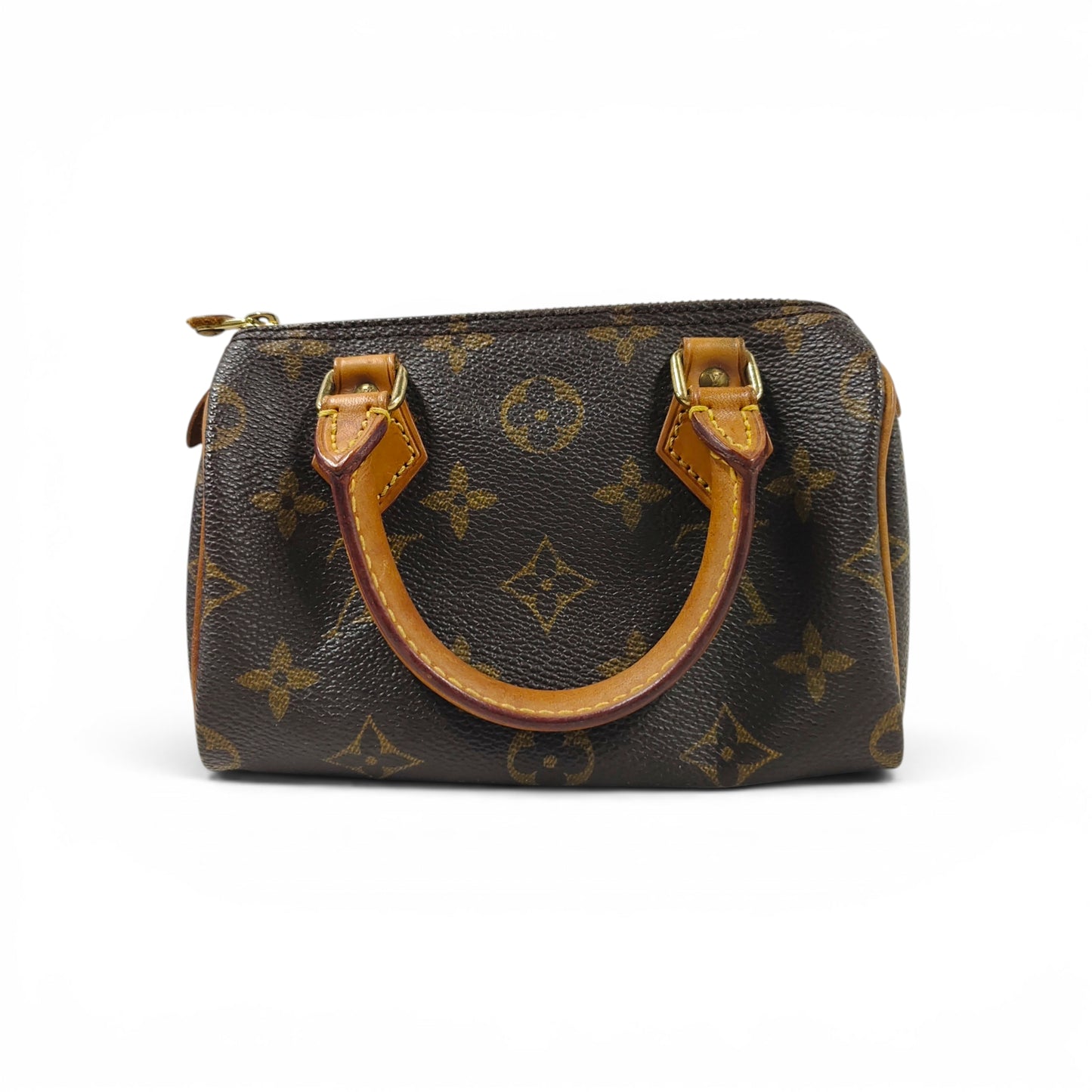 LOUIS VUITON Handbag Monogram mini M41534 Brown TH0974 *Zip Damage Rank B