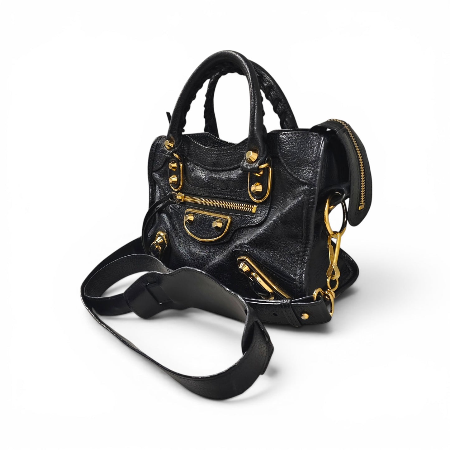 BALENCIAGA 2WAY Bag 390160. 1000. B. 528147 Black *Stain* Rank AB