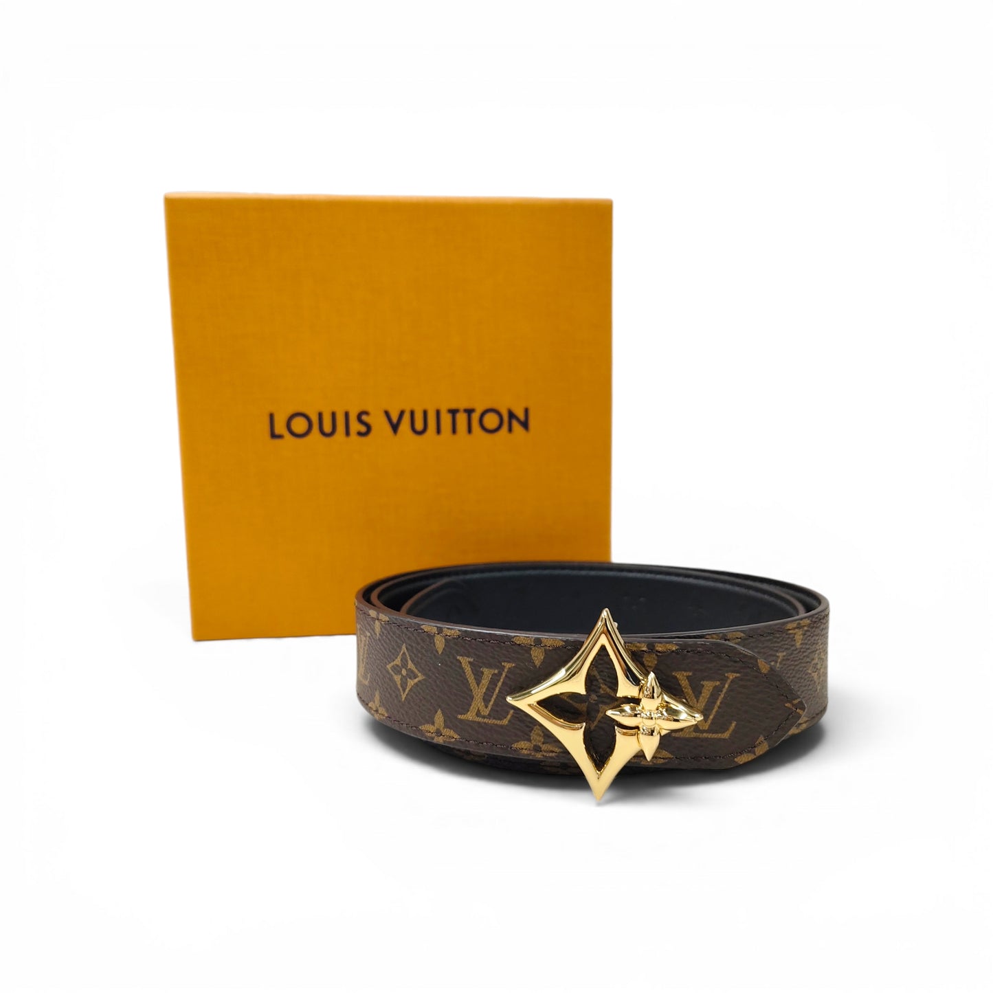 LOUIS VUITTON Belt Brown M8373V BC2285 Rank AB
