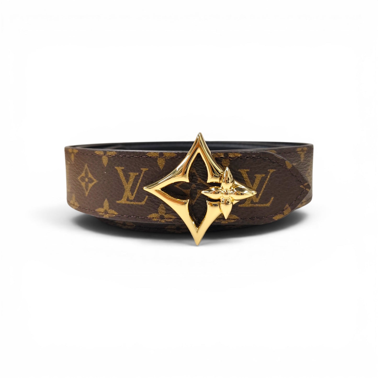 LOUIS VUITTON Belt Brown M8373V BC2285 Rank AB