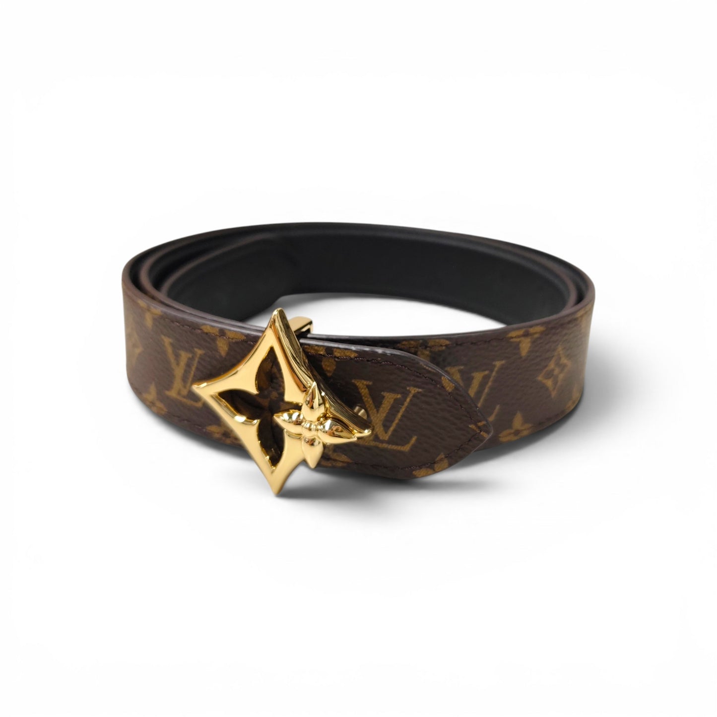LOUIS VUITTON Belt Brown M8373V BC2285 Rank AB