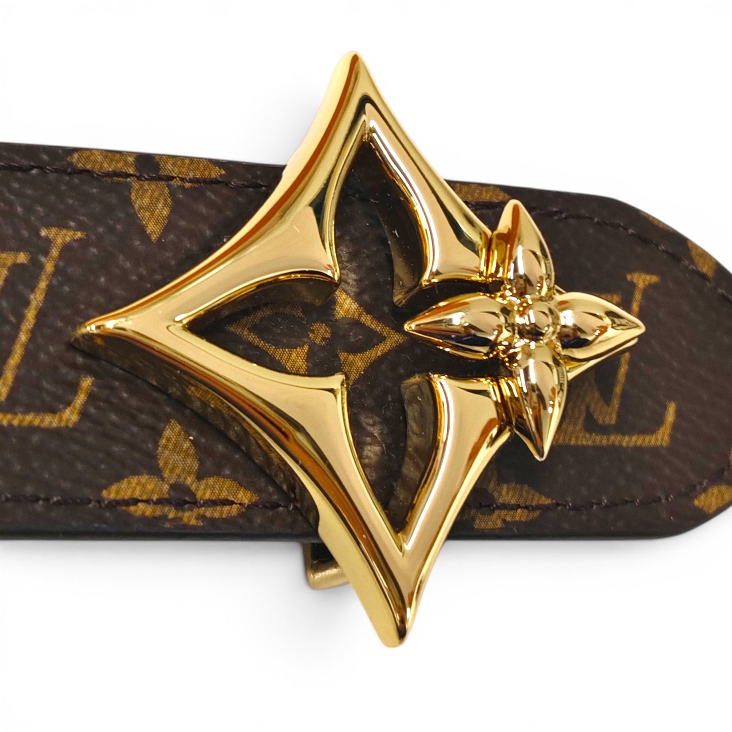 LOUIS VUITTON Belt Brown M8373V BC2285 Rank AB