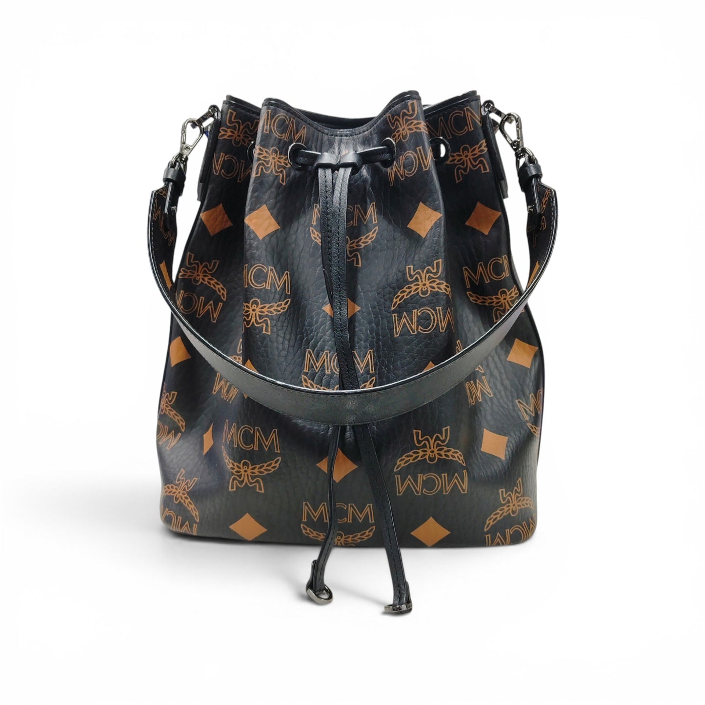 MCM Shoulder Bag Black Stain MWDFADU01K001 Dessau Monogram * Without Strap* Rank B