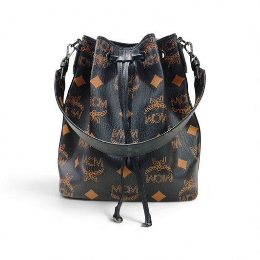 MCM Shoulder Bag Black Stain MWDFADU01K001 Dessau Monogram * Without Strap* Rank B