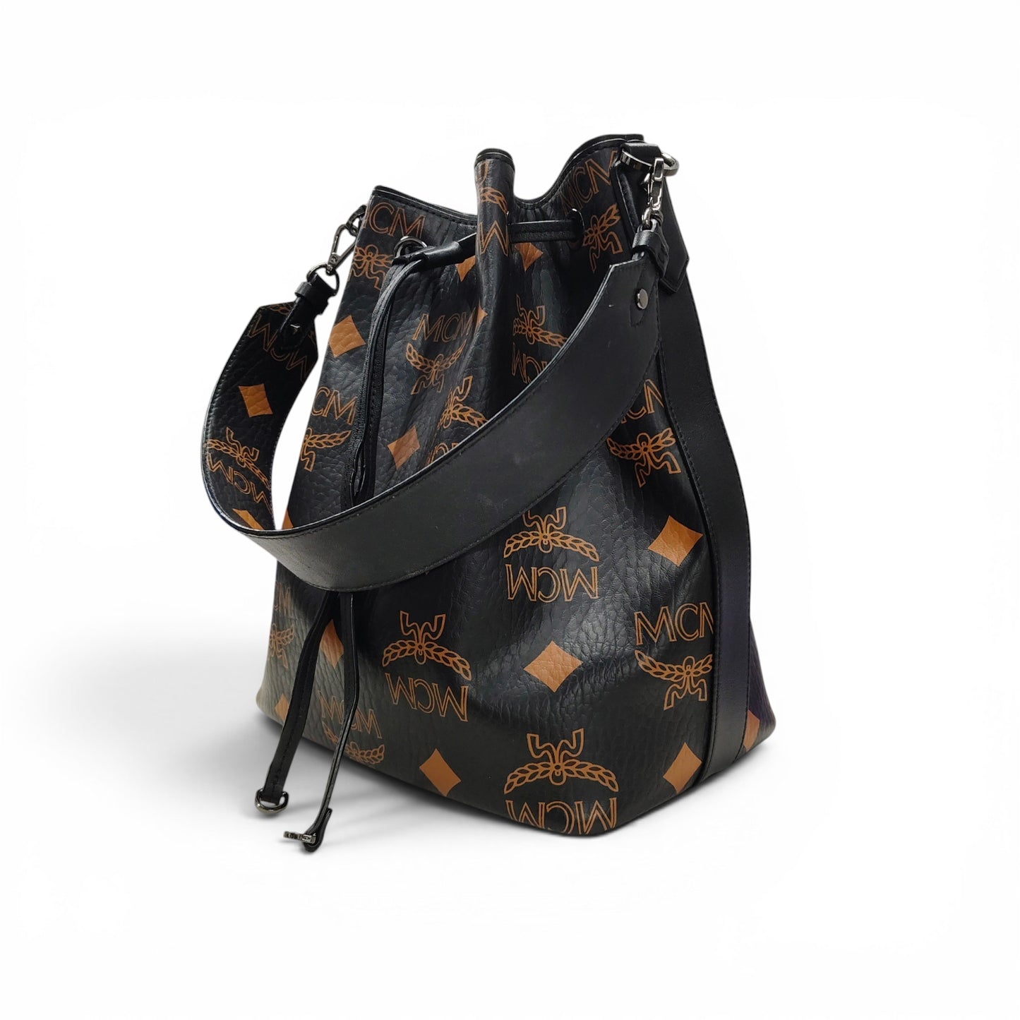 MCM Shoulder Bag Black Stain MWDFADU01K001 Dessau Monogram * Without Strap* Rank B