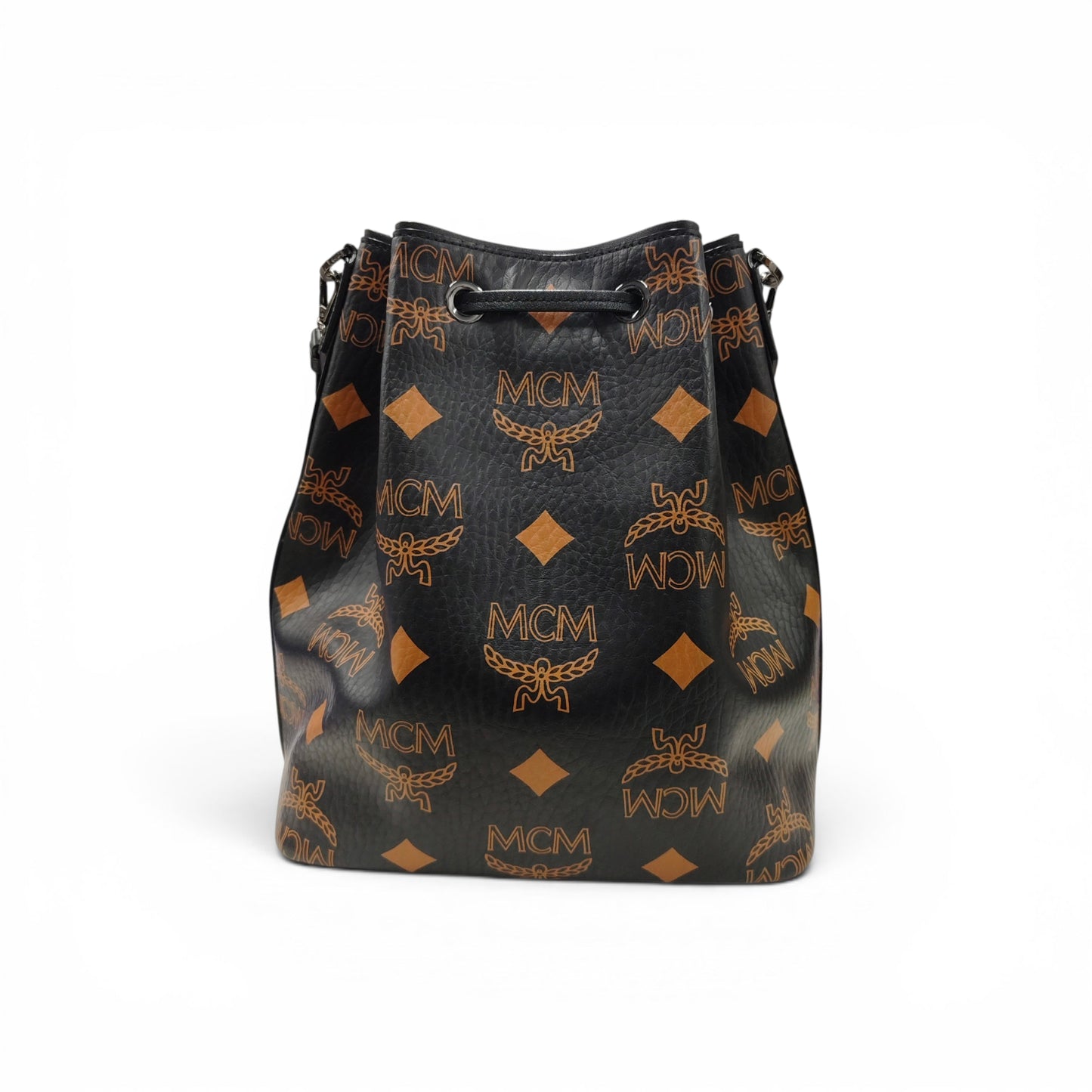 MCM Shoulder Bag Black Stain MWDFADU01K001 Dessau Monogram * Without Strap* Rank B