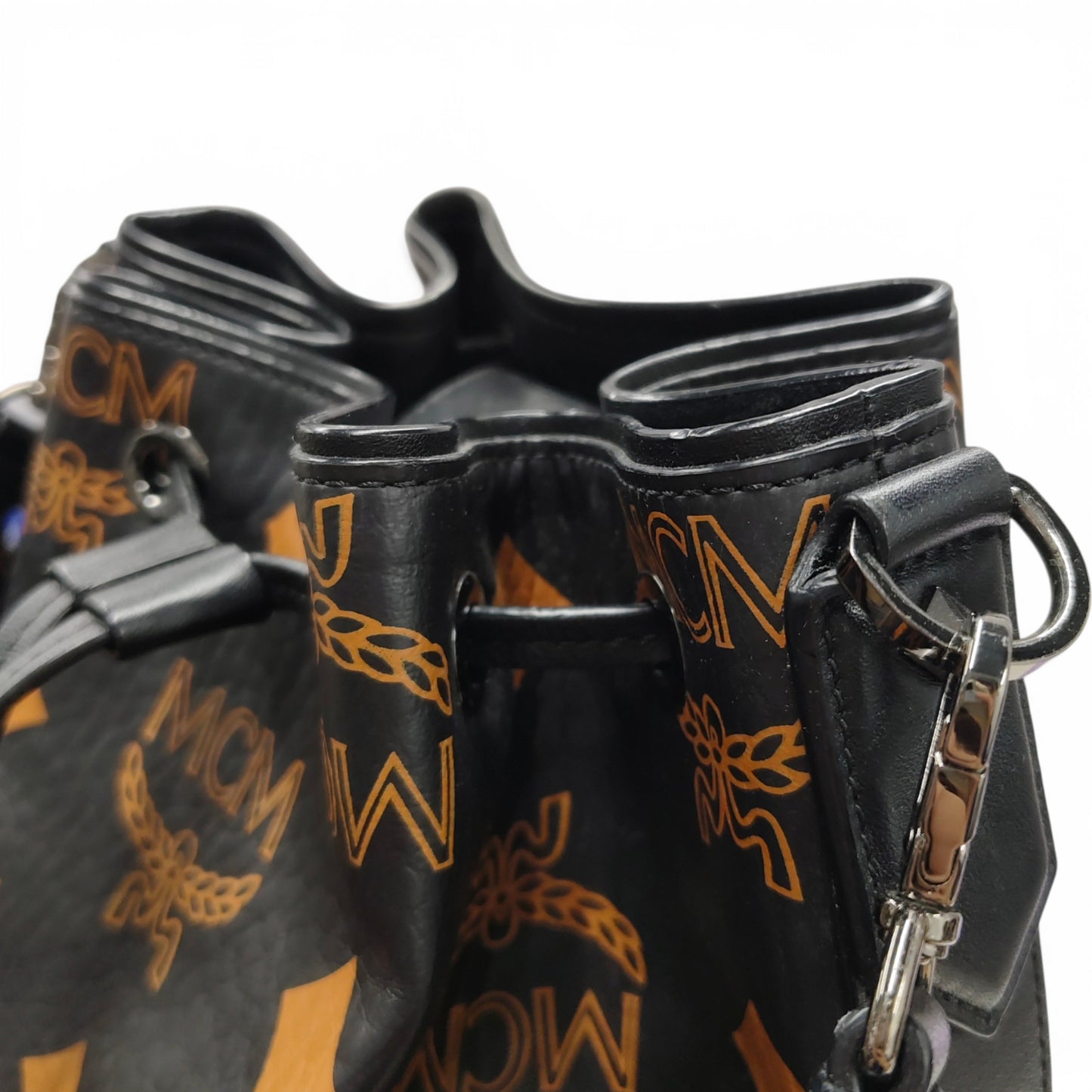 MCM Shoulder Bag Black Stain MWDFADU01K001 Dessau Monogram * Without Strap* Rank B