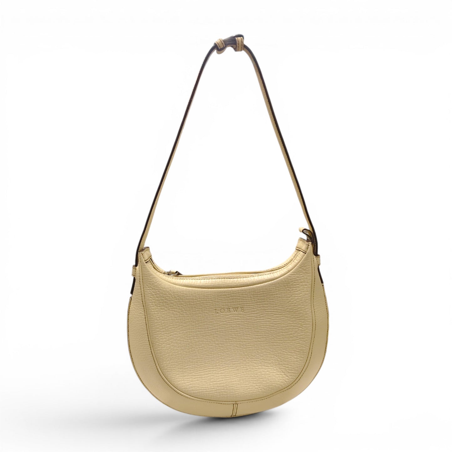 LOEWE Round One Shoulder Bag Ivory L22 Rank B