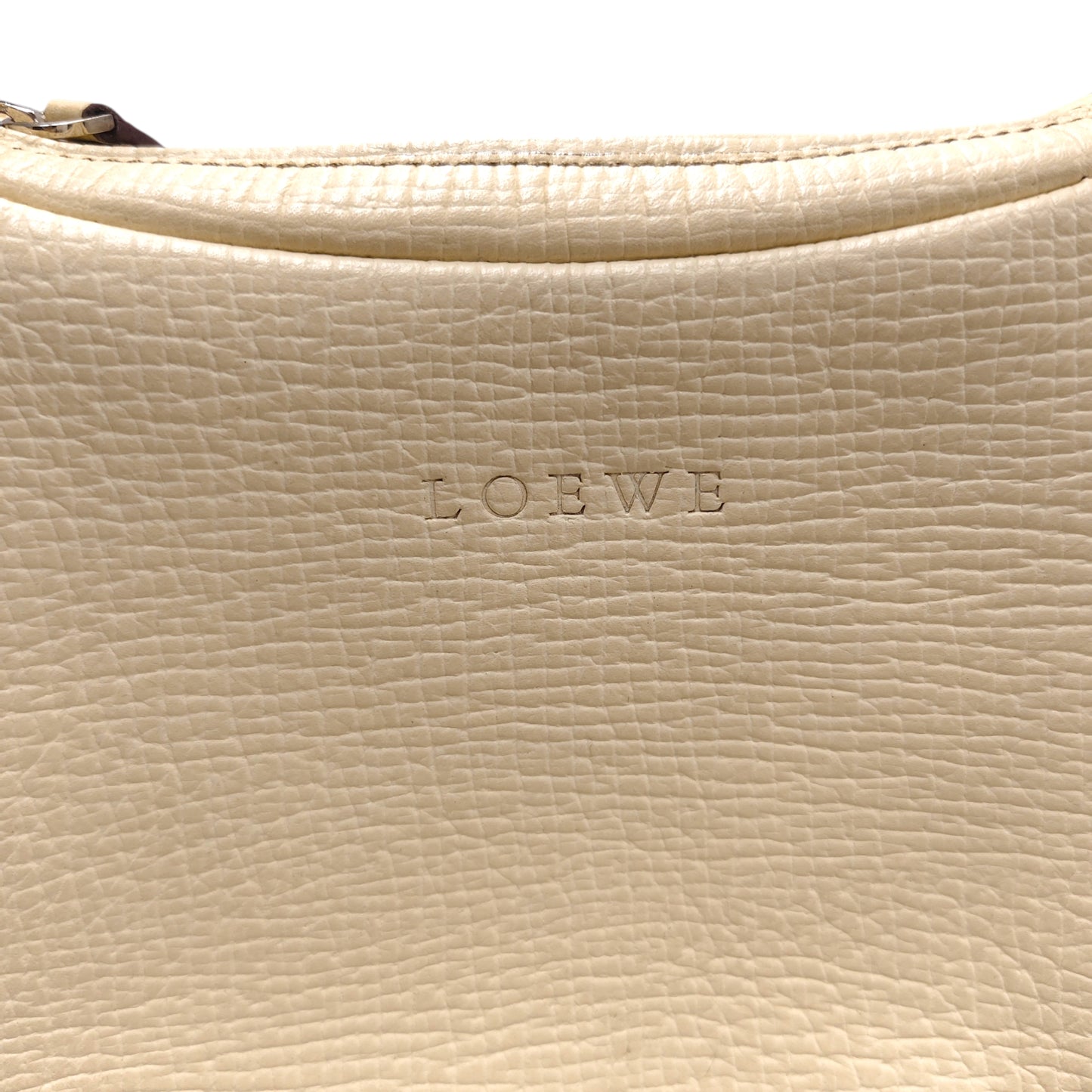 LOEWE Round One Shoulder Bag Ivory L22 Rank B
