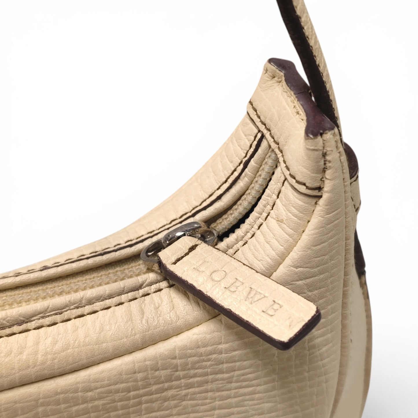 LOEWE Round One Shoulder Bag Ivory L22 Rank B