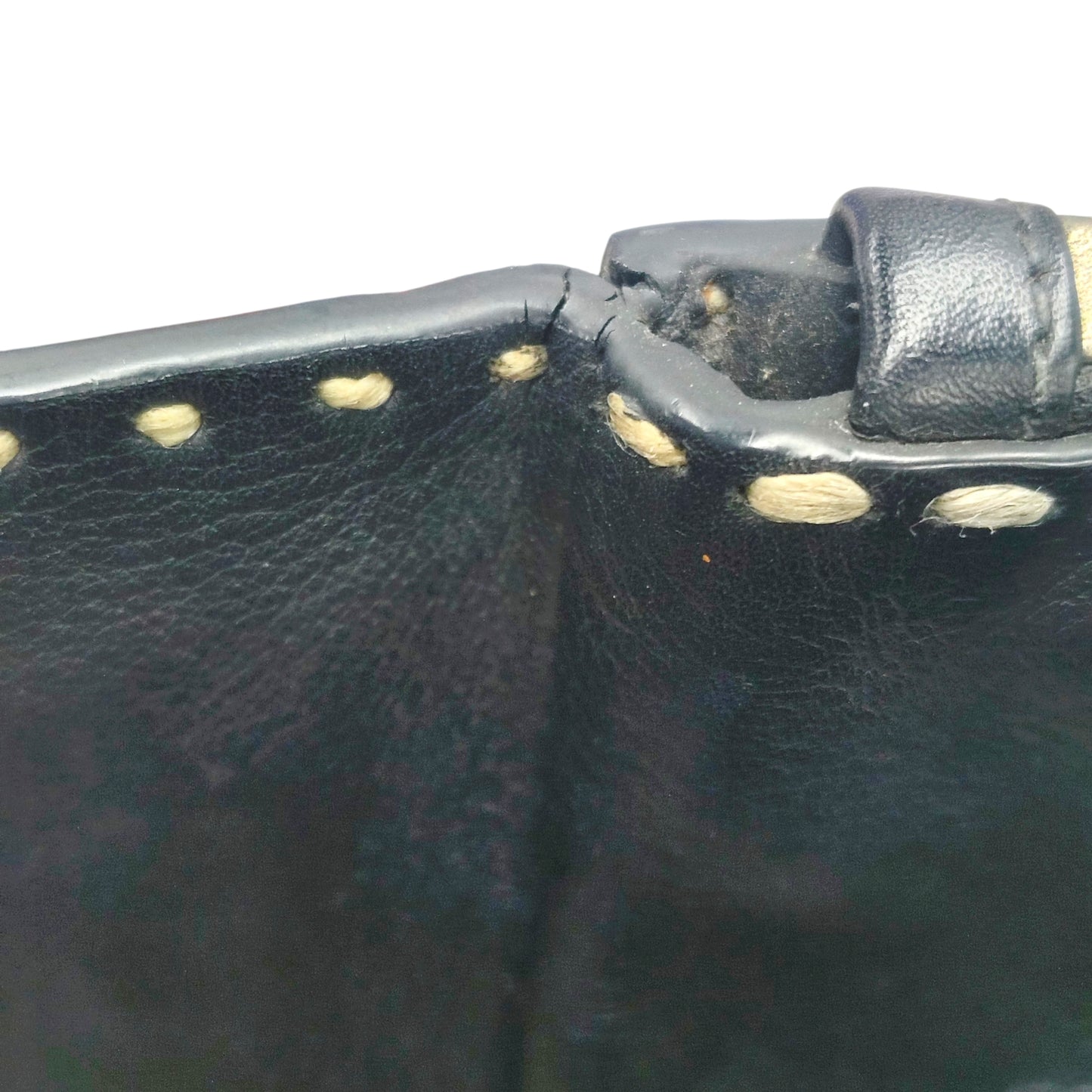 PRADA 2WAY Bag B2861K CITY CALF Black Stain Rank B