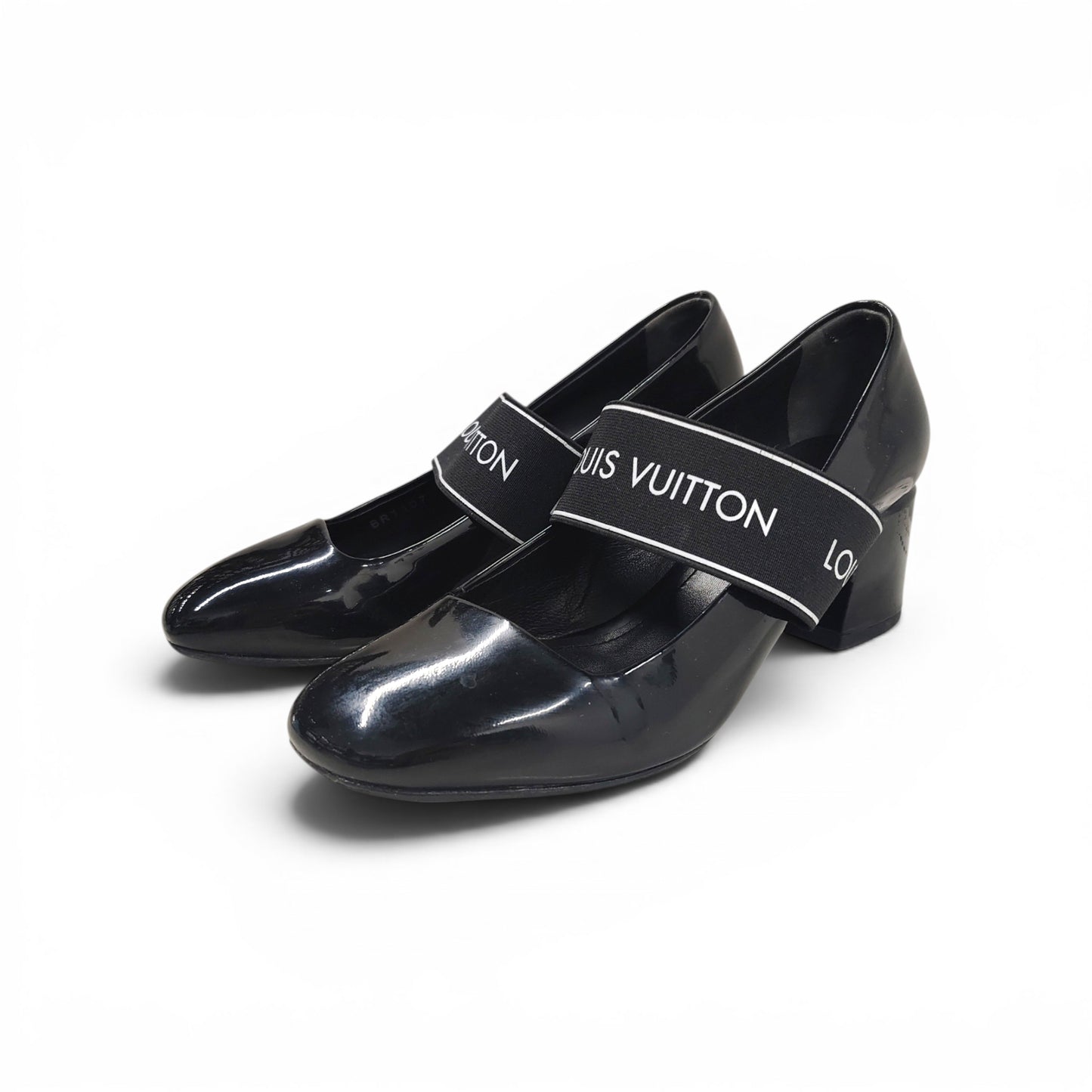 LOUIS VUITTON Pumps Size 35 Lady's Black BR1107 Rank B